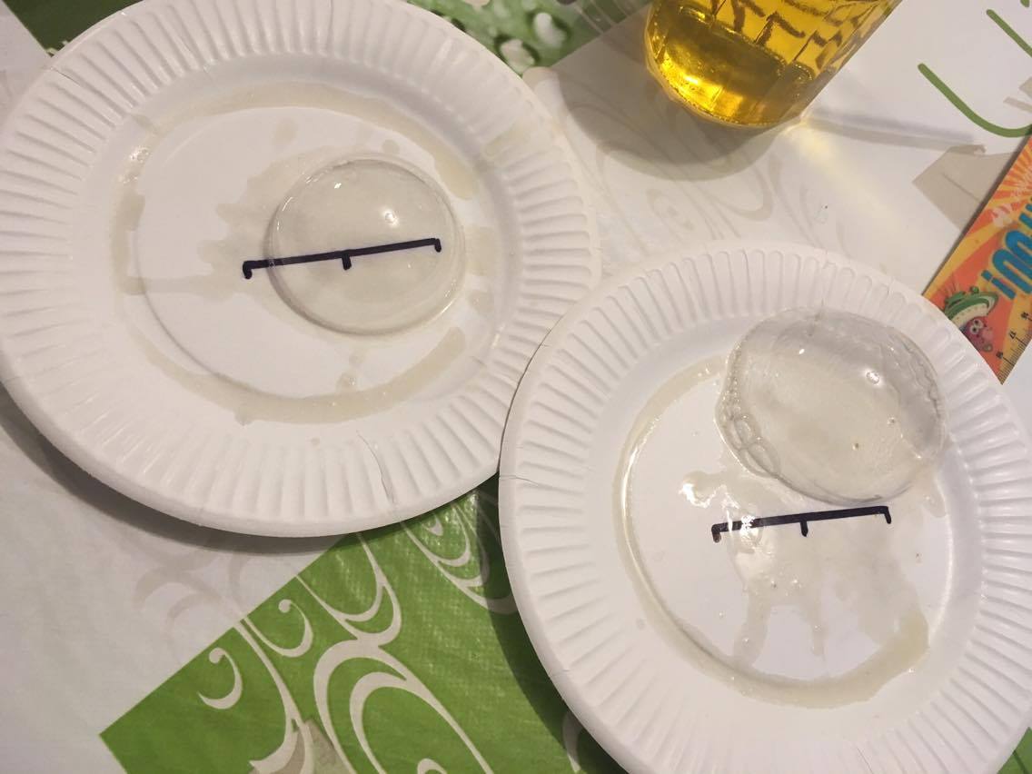 Bulles formées lors de l'expérience.